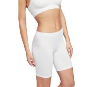 Jockey Skimmies Slipshort de cyclisme sans coutures pour femme avec jambes longues, pantalon anti-frottement en tissu microfibre respirant, short taille haute, Blanc., XXL