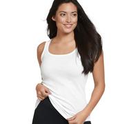Jockey Women's Activewear 100% Cotton Rib Tank, White, s