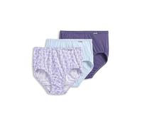 Jockey Women's Underwear Plus Size Elance Brief - 3 Pack, Midnight Iris/Bouquet Bloom/Frothy Blue, 8