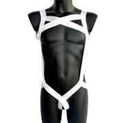 JOCKMAIL Body Harnais Homme Sexy Taille Unique Bretelles Élastiques Lingerie Clubwear Fantaisie pour Scène ou Moments Intimes (Blanc, taille unique)