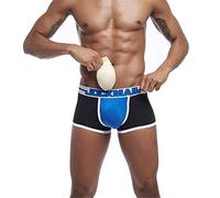 JOCKMAIL Boxer Homme avec Double Rembourrage Avant et Arrière, Push-Up U Convexe, Bas Taille, Confort Sport et Fitness (FR/ES, Alpha/Lettres, TTG, Taille Normale, Taille Normale, Noir)