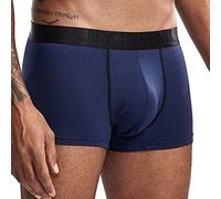 JOCKMAIL Boxer Homme en Soie glacée avec Pochette Hamac 3D Boxer Confort Respirant pour Homme (L, Marin)