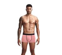 JOCKMAIL Boxer Homme en Soie glacée avec Pochette Hamac 3D Boxer Confort Respirant pour Homme (L, Rose)