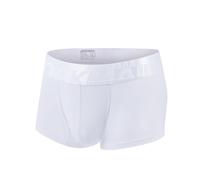 JOCKMAIL Boxers Hommes Sexy Transparente en Maille Ultra-Mince avec Poche de Soutien - sous-Vêtements Respirants (FR/ES, Alpha/Lettres, M, Taille Normale, Taille Normale, Blanc)