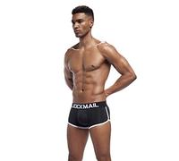 JOCKMAIL Caleçon Homme Rembourré avec Effet Push-Up Boxer Sexy Taille Basse avec Coque et Coussinets sous-Vêtements Masculins Confortables