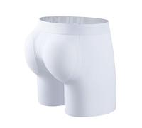 JOCKMAIL Caleçons Coton Homme Rembourré sous-vêtement Hip-up Bombé Avant et Arrière Coussinet (as4, Alpha, x_l, Regular, Regular, Blanc)