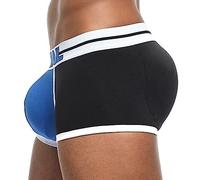 JOCKMAIL Caleçons Homme Rembourré sous-vêtement Hip-up Bombé Avant et Arrière Coussinet (M, 410-Noir)