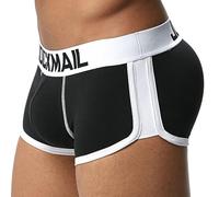 JOCKMAIL Caleçons Homme Rembourré sous-vêtement Hip-up Bombé Avant et Arrière Coussinet (M, 435-Noir)