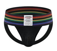 JOCKMAIL Hommes Athelic Soutien Strings Tissu Doux Large Ceinture Et Tissu Doux G-String Mens Soutien Slip (Noir,L)