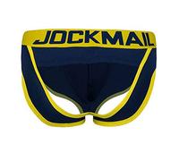 JOCKMAIL Jock Strap Culotte push-up, pour homme, bleu, Bleu/jaune, L