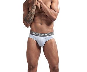 JOCKMAIL Slip Homme sous-Vêtement Triangle Confort Taille Basse Coton sous-Vêtement Masculin Sexy (FR/ES, Alpha/Lettres, TG, Taille Normale, Taille Normale, Cendres)