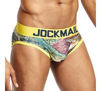 JOCKMAIL Slips Homme Sexy Taille Basse Imprimés Ludiques sous-Vêtements Confortables Extensible (FR/ES, Alpha/Lettres, TG, Taille Normale, Taille Normale, 325)