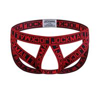 JOCKMAIL Sous-vêtements suspensoir pour hommes Jock Strap Super Extensible Support Athlétique Sous-vêtements de Sport pour Hommes Slip Suspensoir, Rouge, L-XL