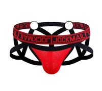 JOCKMAIL - String De Sport Homme à Taille Basse Extensible et Respirant, sous-vêtement Masculin Confortable pour Un Soutien Athlétique Optimal (Rouge,L)