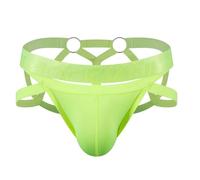 JOCKMAIL Strings Homme Thong Taille Basse T-Back Mini G-String pour Hommes Élastique Bikini sous-Vêtement Mini Slip Homme (Jaune,M)