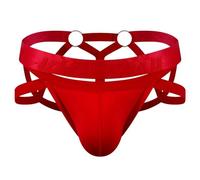 JOCKMAIL Strings Homme Thong Taille Basse T-Back Mini G-String pour Hommes Élastique Bikini sous-Vêtement Mini Slip Homme (Rouge,M)