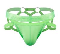 JOCKMAIL Strings Homme Thong Taille Basse T-Back Mini G-String pour Hommes Élastique Bikini sous-Vêtement Mini Slip Homme (Vert,L)