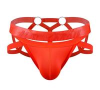 JOCKMAIL Strings Homme Thong Taille Basse T-Back Mini G-String pour Hommes Élastique Bikini sous-Vêtement Mini Slip Homme (Orange,XL)