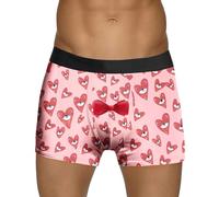 Jockstrap Homme, sous-vêtements imprimés pour Hommes, Style Bulle Rouge, Short spécial Rose, Taille Moyenne, pour la Saint-Valentin (Red, XXL)
