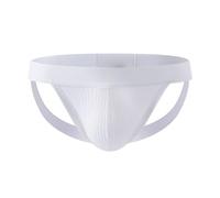 Jockstrap pour homme en coton côtelé - Slip sportif avec ceinture large | Sous-vêtements respirants pour l'entraînement et la vie quotidienne, Style_b02 Blanc, XL