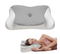 Jocoiot Oreiller cervical pour le cou et les épaules, oreillers ergonomiques en mousse à mémoire de forme pour dormir avec taies d'oreiller lavables - Gris