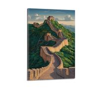 jocrynsi Grande Muraille de Chine - Poster de voyage rétro - Impression sur toile - Décoration d'intérieur pour chambre à coucher, salon - 20 x 30 cm - Style cadre