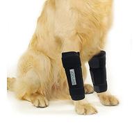 JOCUND Paire d'attelles de jambe avant pour chien avec bandes métalliques, manchon pour soutien carpien, protège les plaies et empêche les blessures et les entorses (S/M)