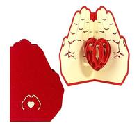 JOCXZI Carte de vœux pop-up 3D pour anniversaire - Cartes de vœux pop-up 3D avec des ailes romantiques sous les mains, cadeau fait main pour anniversaire, mariage, Thanksgiving, épouse, mari et amants