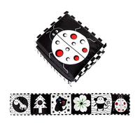 JOCXZI Livre D'eveil Double Face en Tissu - Livre en Tissu pour Bébé - Jouets pour Nouveau-nés Livre d'éveil Noir et Blanc avec des Animaux, Jouets d'illumination pour l'apprentissage éducatif