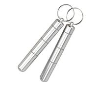 JOCXZI Organiseurs personnels de comprimés,Boîte à pilules Porte-clés boîte à pilules de Poche, boîte à pilules en métal de Voyage, Distributeur de pilules, 2 pièces Argent