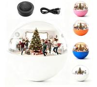 JODAIS Boule de Cristal 3D de Noël avec Affichage numérique, Boule de Cristal de 2,7 Pouces, sphère Lumineuse personnalisée, Affichage de mémoire numérique personnalisé, Cadeau personnalisé White