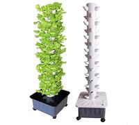 JODAIS Tour hydroponique, système de Culture aquaponique 45 Trous, kit de Culture aéroponique 15 étages pour Herbes, Fruits et légumes avec Pompe hydratante, Adaptateur, Pots en Filet