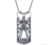 Joddfly Singe Sun Wukong Pendentif Bouddha combattant Amulette Homme Long Collier, Acier inoxydable, Pas de gemme