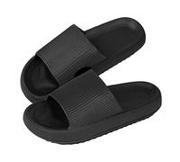 Jodimitty Claquette Femme été Pantoufle Antidérapantes Plage Chaussure Femme Confortable Claquette Piscine Salle De Bain, Massage Doux, Fond éPais (Noir, 39/40 EU)