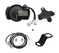 Jodriva 15000 tr/min Moto Moderne Lumière Numérique LCD Jauge Numérique Compteur De Vitesse Tachymètre Odomètre Réglable 7 Couleurs Compteur kilométrique moto(With 2 bracket)