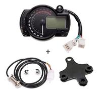 Jodriva 15000 tr/min Moto Moderne Lumière Numérique LCD Jauge Numérique Compteur De Vitesse Tachymètre Odomètre Réglable Moto 7 Couleurs Compteur kilométrique moto(With bracket)
