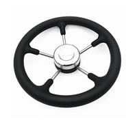 Jodriva Accessoires for bateaux Volant de bateau en acier inoxydable 13-1/2 pouces avec mousse noire et arbre 3/4 Remplacement du gouvernail de direction de bateau