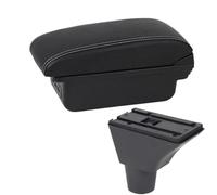 Jodriva Accoudoir central for citroën C3 C4, boîte de rangement centrale, porte-gobelet, accessoires chargement USB, voiture Boîte d'accoudoir de console centrale de voiture(BLACK B3 White Line 3usb)