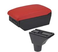 Jodriva Accoudoir central for citroën C3 C4, boîte de rangement centrale, porte-gobelet, accessoires chargement USB, voiture Boîte d'accoudoir de console centrale de voiture(BLACK C4 Red 7usb)