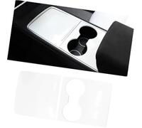 Jodriva Autocollant de garniture panneau changement vitesse, couvercle commande centrale voiture, pour Tesla, pour modèle 3 Y, Film rénovation Lunette de tableau de bord(BLACK Bright white)
