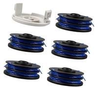 Jodriva Bobine de fil for coupe-bordures Ryobi, RAC123 5132002671, 1,6 mm x 8,3 m, for Ryobi, RLT4027, RLT4125, RLT5027, RLT6030, RLT5127, RLT6130-5132002670 (5 bobines + 1 couvercle) Bobine de tondeu