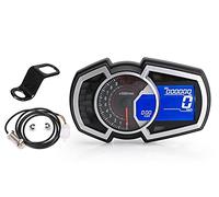 Jodriva Compteur de vitesse universel LCD for moto de course, vélo de rue, compteur kilométrique, vitesse de rotation, jauge de carburant, 13 000 tr/min, 1,2,4 cylindres Compteur kilométrique moto(4)