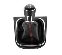 Jodriva Couvercle de levier changement vitesse 5/6 vitesses, for VW, Golf, 5 6, Jetta, V VI, Scirocco, guêtre démarrage, ensemble en cuir noir Soufflet de levier de vitesse(BLACK 5 Speed)
