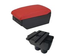 Jodriva For VW, for Touran, for Caddy, boîte d'accoudoir de voiture rangement Console centrale avec interface USB accessoires Boîte d'accoudoir de console centrale de voiture(BLACK C4 Red 7usb)