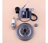 Jodriva Kit de bobine d'allumage tambour pignon d'embrayage, roulement à aiguille bougie tronçonneuse, for Echo, CS3700 CS4200 Tambour d'embrayage de tronçonneuse