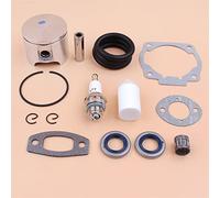 Jodriva Kit de joint silencieux cylindre tuyau carburant d'huile segment Piston 46mm, for Husqvarna 55, for Rancher, pièces moteur tronçonneuse Kit de roulements de vilebrequin pour tronçonneuse