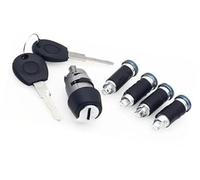 Jodriva Loquet de porte de véhicule Serrure de hayon, pour Vw, pour Caravelle T4 1990-2003, pour interrupteur d'allumage pour Transporter et jeu barillet porte 2 clés 701837205 /
