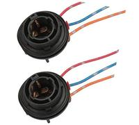 Jodriva Lot de 2 douilles d'ampoule 1156 en fil cuivre ABS, connecteur P21W/BA15S, douille feu stop, clignotant, arrière LED Support de feu arrière(BLACK 1157)