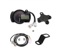 Jodriva,pour KOSO, LCD numérique moto RX2N compteur kilométrique compteur de vitesse instrument réglable MAX 299KM/H 7 couleurs tableau de bord Compteur kilométrique moto(With 2 bracket)