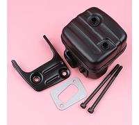 Jodriva Silencieux d'échappement, for Husqvarna, 340 345 346 346XP 350 351 353 Kit de joints boulons support, pièces rechange for tronçonneuse Kit silencieux pour tronçonneuse